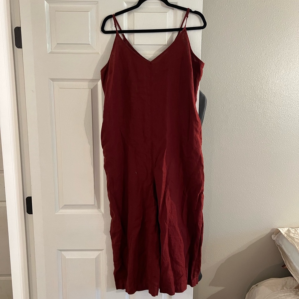 Linen capri jumpsuit